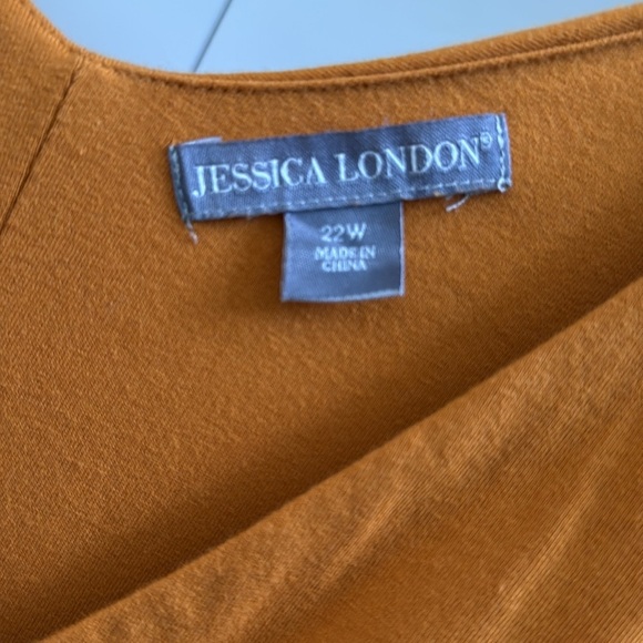 Jessica London Classic Cotton Rich Orange Designer Stretch Dress Size 22W - Picture 8 of 9